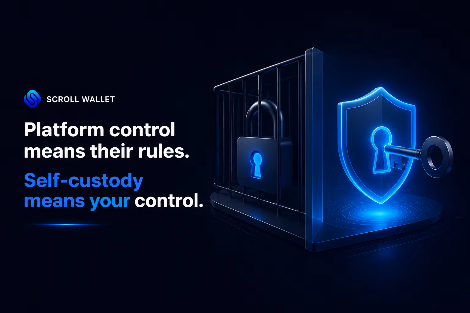 Platform-controlled access versus self-custody wallet control comparison