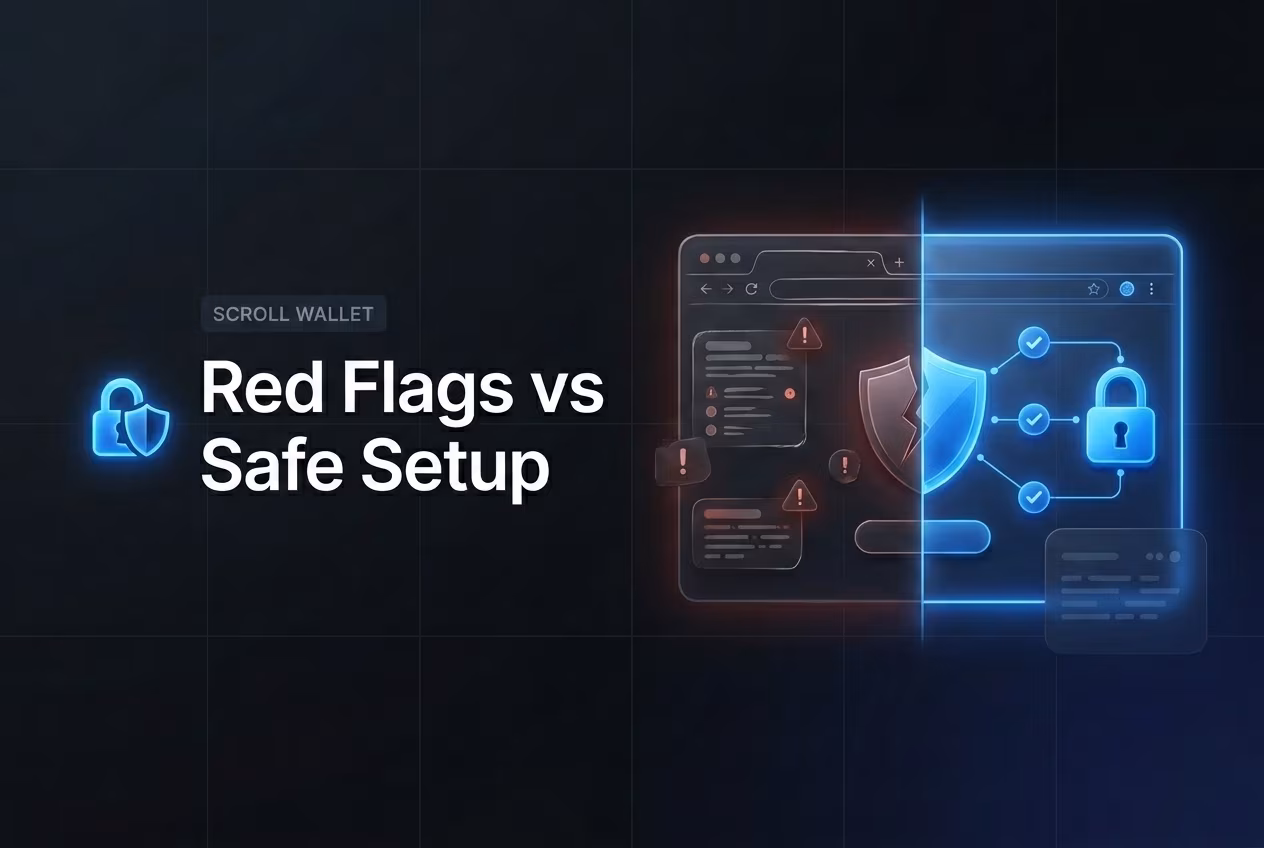 Suspicious wallet extension red flags compared to safer beginner setup