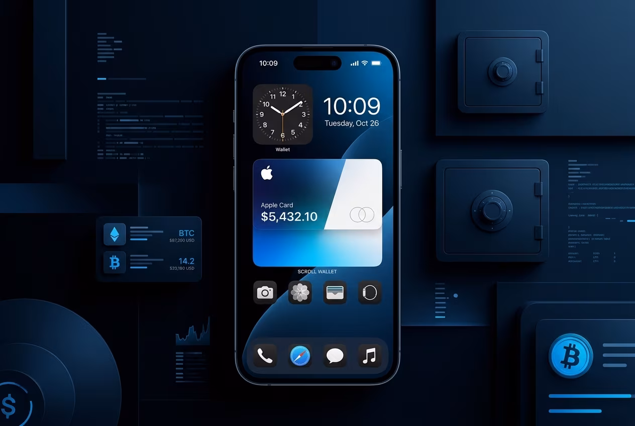 Wallet widget displaying Apple Card balance on iPhone