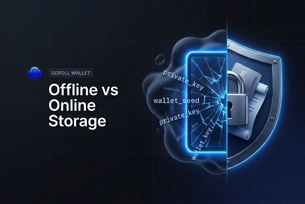 Unsafe digital seed exposure contrasted with secure offline crypto storage