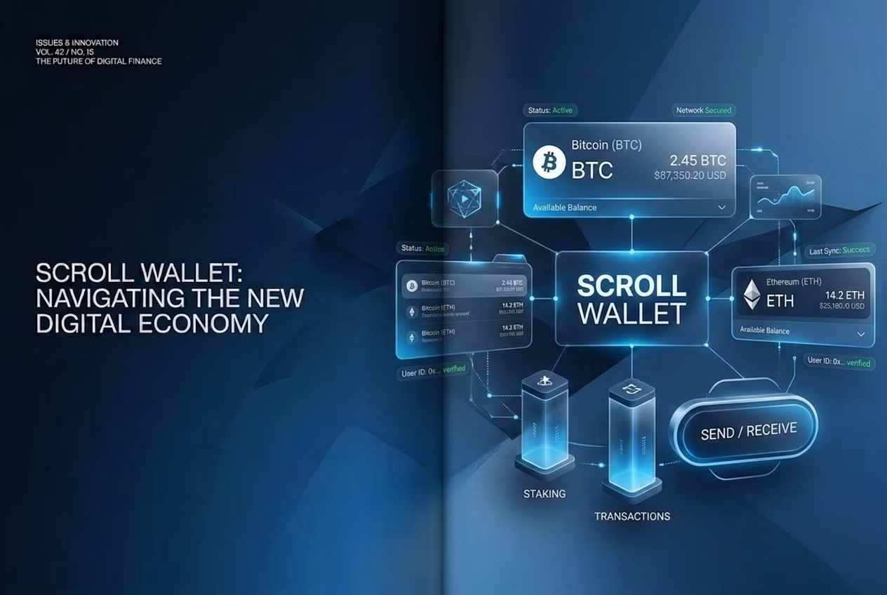 User managing a cryptocurrency transfer in Scroll Wallet