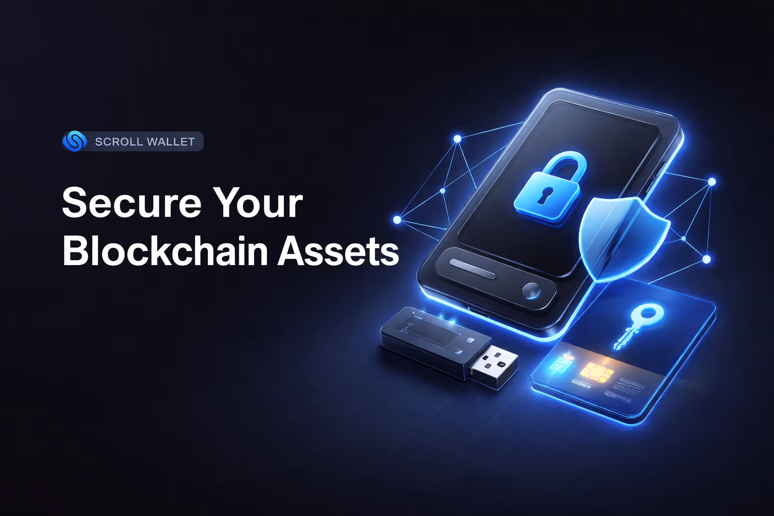 Blockchain assets wallet credentials and USB backup storage workflow